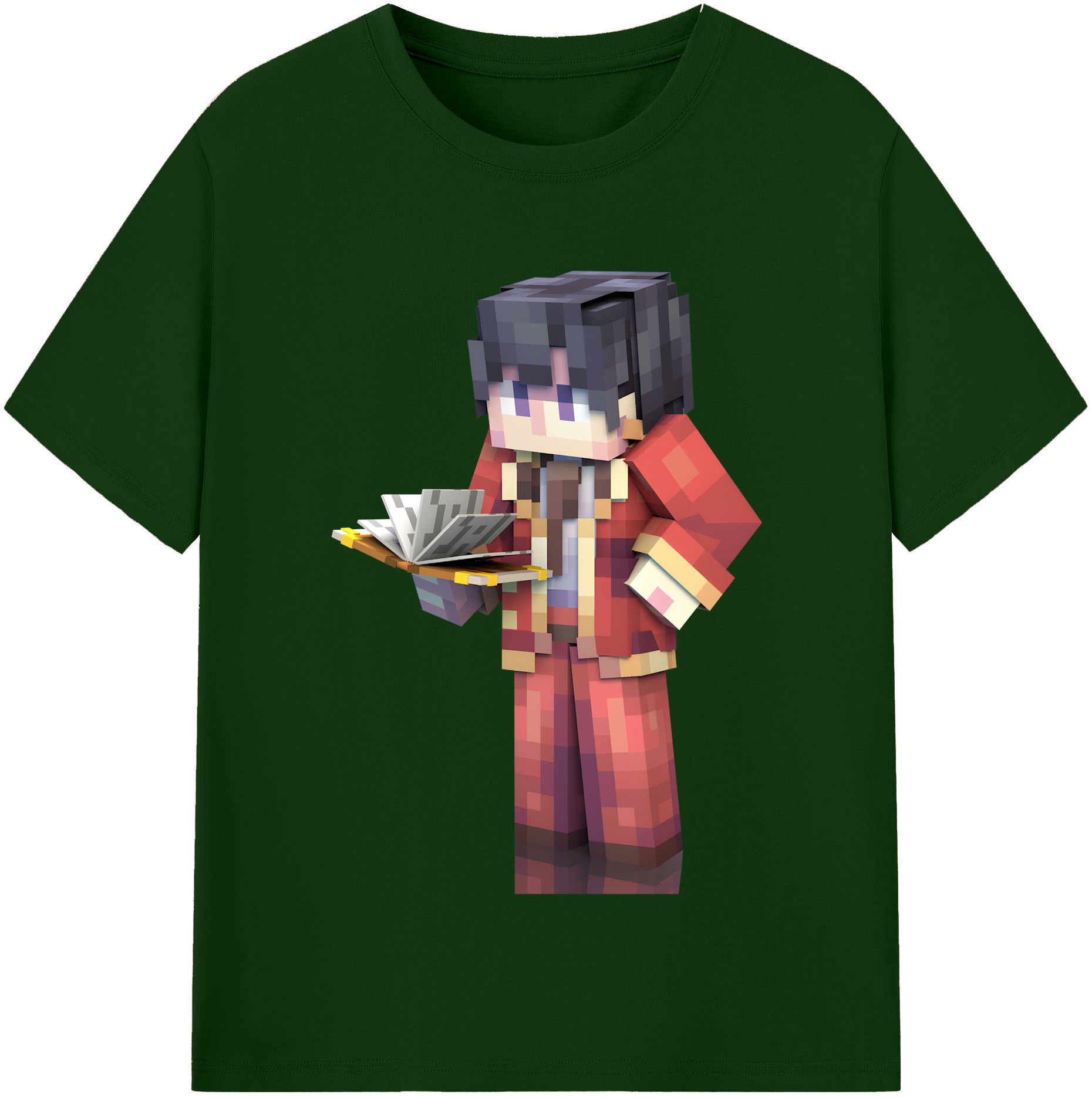 （画像用） マインクラフト ブロックの世界 Minecraft MC Block world 綿100％半袖Tシャツ（フロントプリント）